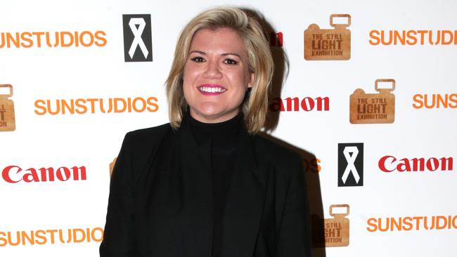 Suspicions grew ... Sarah Harris laughs that she couldn’t keep her pregnancy secret for much longer, with viewers loudly wondering if she expecting. Picture: Supplied.