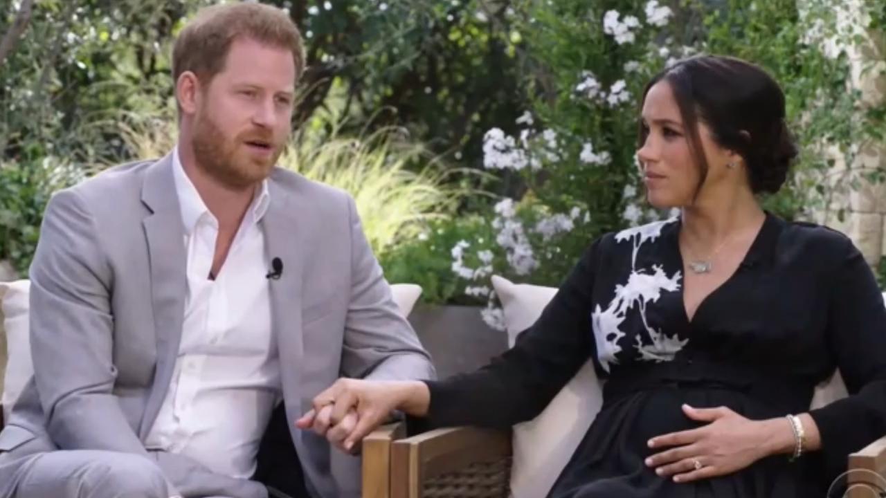 Harry and Meghan spoke of the racism Meghan endured while living in the UK. Picture: CBS