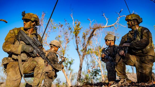 US Marines and Australian Army members in the Northern Territory, training for a range of crisis response and contingency operations in the Indo-Pacific region. Picture: US Marine Corps/Lydia Gordon