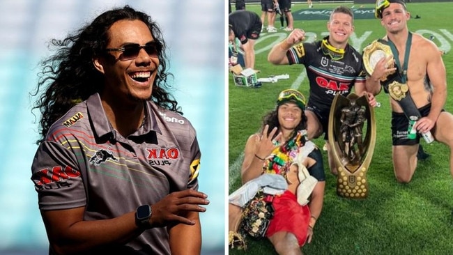 Jarome Luai was back up to his old tricks after Penrith's Grand Final win.