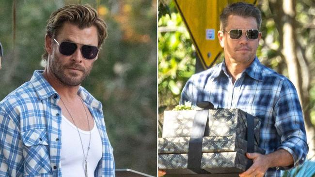 Chris Hemsworth and Matt Damon partied in Byron. Photo: Brendan Beirne/Media Mode