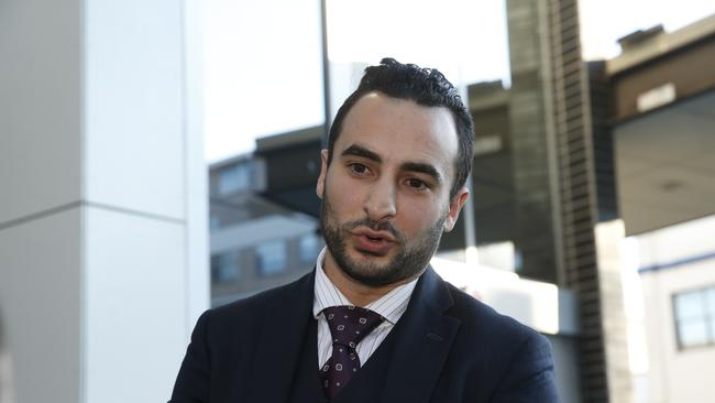 Osama Hawat’s lawyer Ahmed Dib pictured outside Bankstown Court.