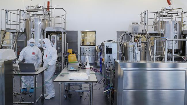 A CSL's vaccine manufacturing lab. Picture: David Crosling.