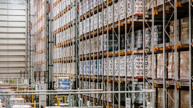 Stacks of toilet paper at Kimberly-Clark’s Millicent mill in the state's South East. The company says it can keep up with the spike in demand for toilet paper. Picture: Kimberly-Clark