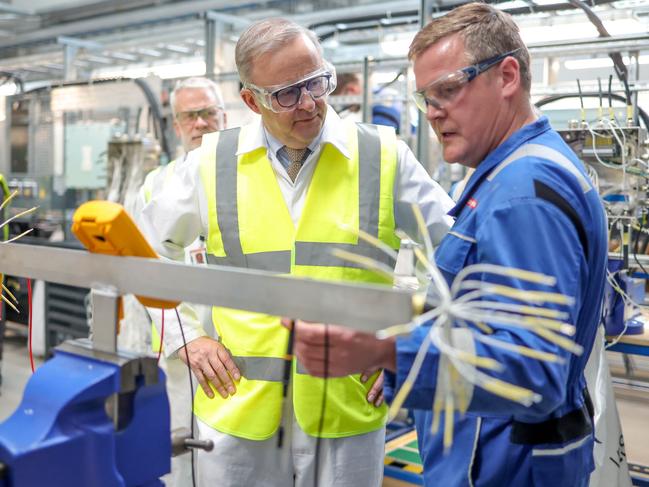 The first product will start to roll off the BAE workshop in the 2030s, the PM said. Picture: Andrew Parsons / The Australian Pool Image