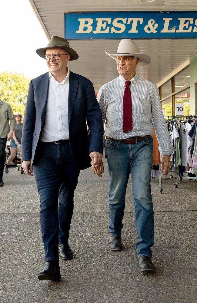 An Instagram post of Prime Minister Anthony Albanese in Mount Isa with Bob Katter MP. Source: Instagram.