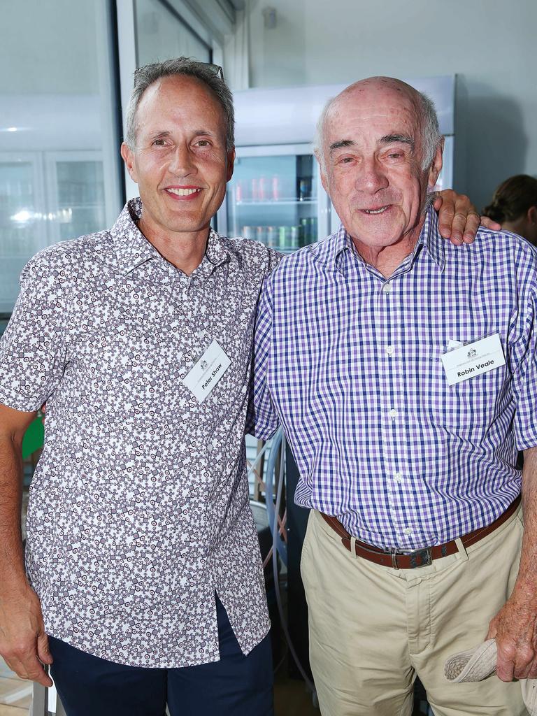 Peter Shaw and Robin Veale. Opening of the new part of Anglesea Surf Lifesaving Club. Picture: Alan Barber