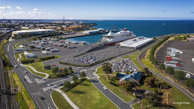 Concept image of the new Spirit of Tasmania base in Geelong, launching in November 2022