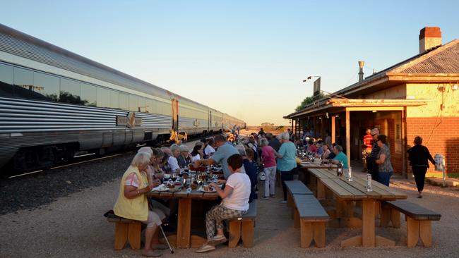 Dinner at Rawlinna. Indian Pacific. Photo: Nicole Tujague