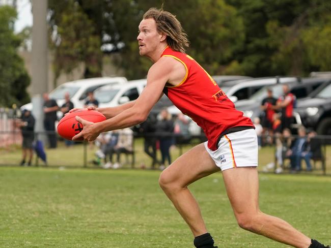 SFNL: Springvale Districts v Dingley at Springvale Reserve.  Dingley player Lucas Walmsley vc.  Picture: Valeriu Campan