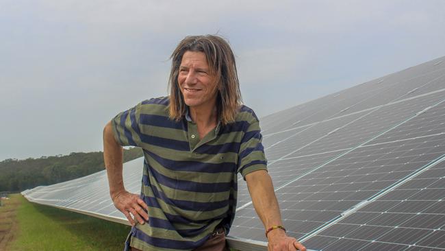 Jerry Schwartz at his solar farm