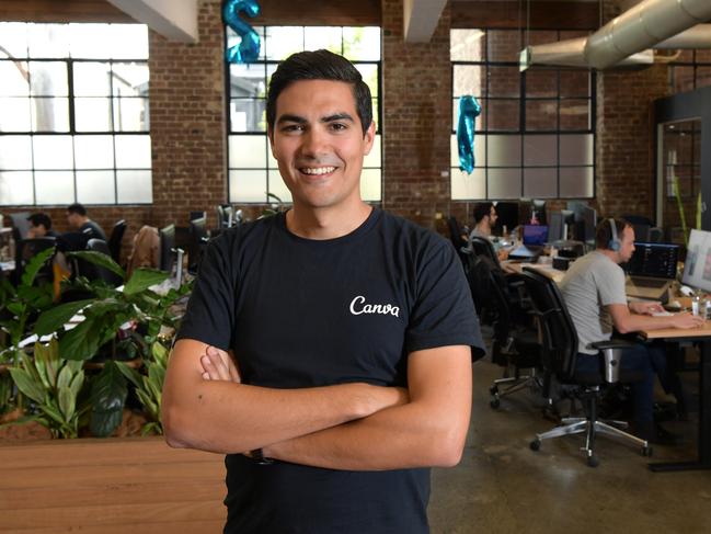 CFO of tech unicorn Canva, Damien Singh at his office in Surry Hills, Sydney Friday, September 28, 2018.The company is a real home-grown tech success story and just posted its maiden profit.(NEWS CORP/Simon Bullard)