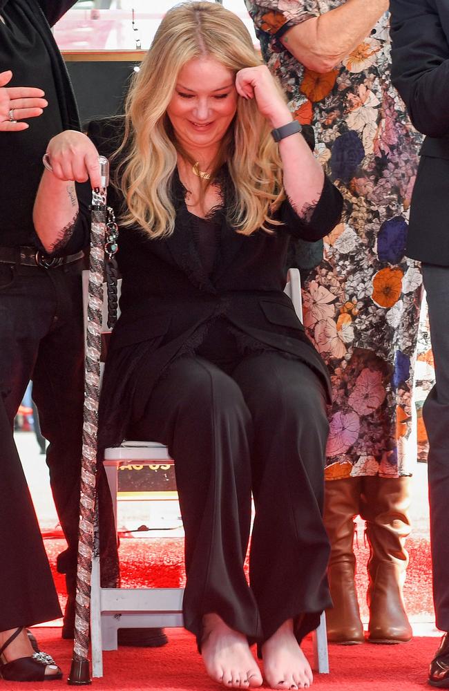 The actress brought along her walking stick to see her Hollywood Walk of Fame star unveiled in November last year. Picture: Valerie Macon/AFP