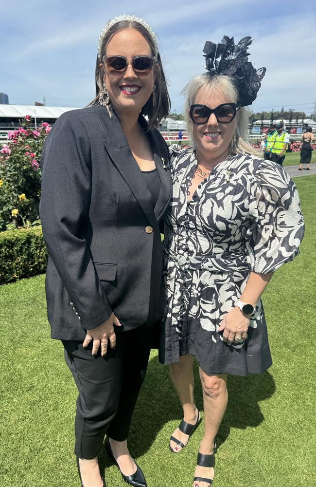 Naomi Murphy and Michelle Machan at Flemington for Derby Day on November 2, 2024. Picture: Phillippa Butt