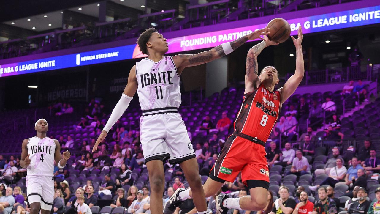 Jordan Usher is fouled as he shoots. Picture: Getty Images/AFP