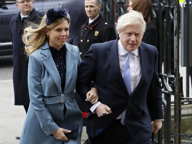 Carrie Symonds and Boris Johnson are the proud parents of a baby boy. Picture: AP