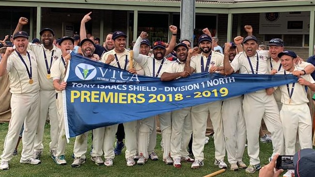 Haig Fawkner celebrates its VTCA Division 1 North premiership.