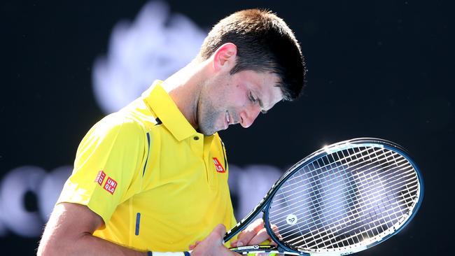 Novak Djokovic during his first round match against Hyeon Chung.