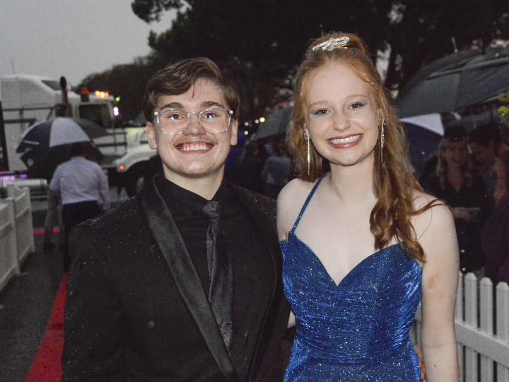 Jakiah Maynard and Stevie Milne at Wilsonton State High School formal at Clifford Park Racecourse, Wednesday, November 13, 2024. Picture: Tom Gillespie