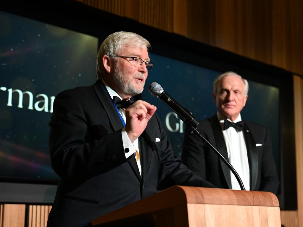 Greg Norman, with Kevin Rudd, says Australia can learn a lot from Donald Trump. Picture: Supplied