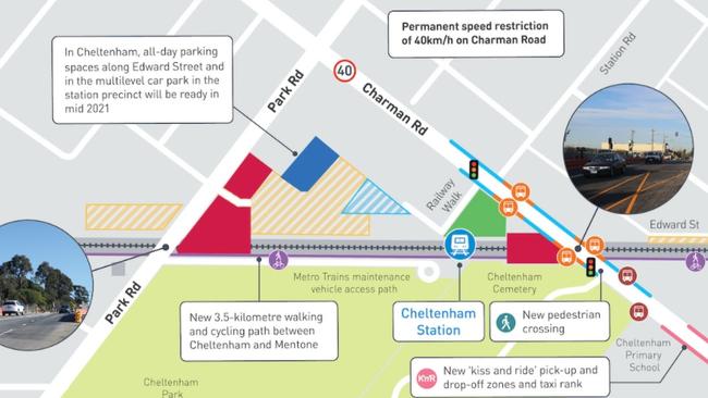 Changes to Charman Rd as part of level crossing removal.