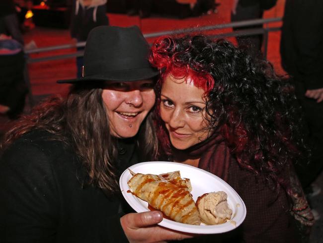 Nik Wilmont with friend Linda Horn, both of Melbourne, at the Winter Feast.