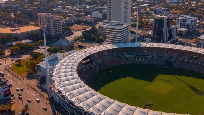 Aerial view of The Gabba stadium. Picture: TEQ