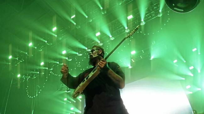 Jim Root with Slipknot at the Brisbane Entertainment Centre. Picture: Asagai Images