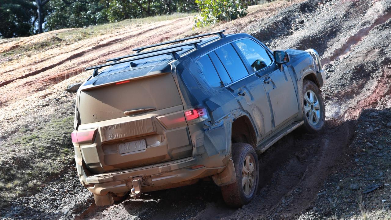 The LandCruiser is built to tackle steep. muddy inclines. Picture: Supplied.