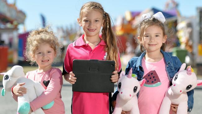 Zoey Gauci, Indie Brucia and Narlah Gauci of Mackay at the showgrounds.