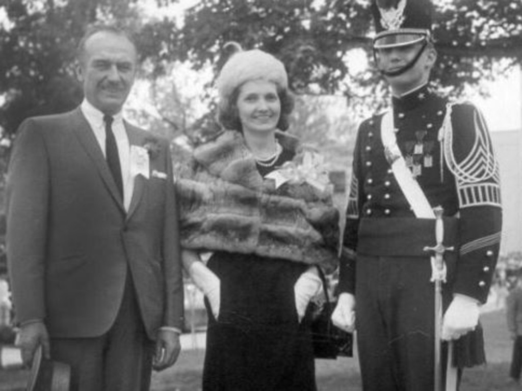 An Instagram photo of a young Donald Trump with his parents, Fred C. and Mary Anne Trump, at the New York Military Academy. Picture: Donald Trump/Instagram