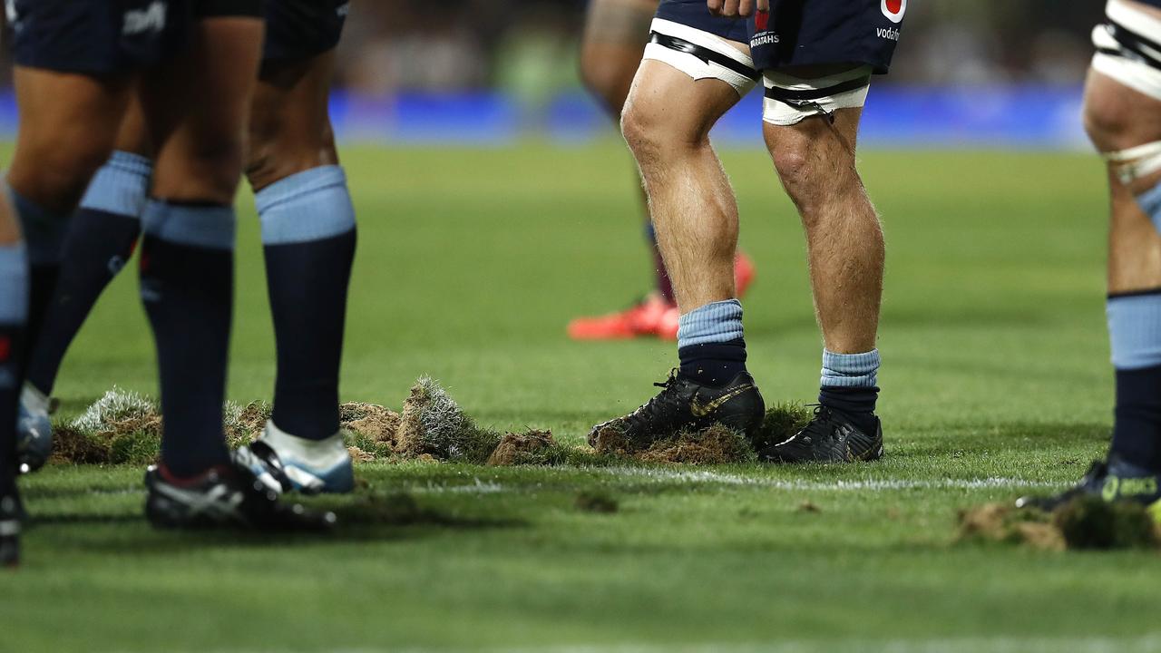 The turf at the SCG was torn up during a Waratahs v Reds game over the weekend.