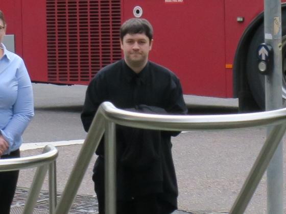 Mirko, 27, arriving at court for child pornography offences.