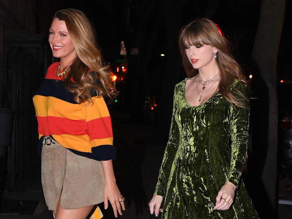 Blake Lively and Taylor Swift’s friendship goes back to 2015. Here, they attend a private party at Lucalli Pizza restaurant in Brooklyn on January 10, 2024 in New York. Picture: Robert Kamau/GC Images