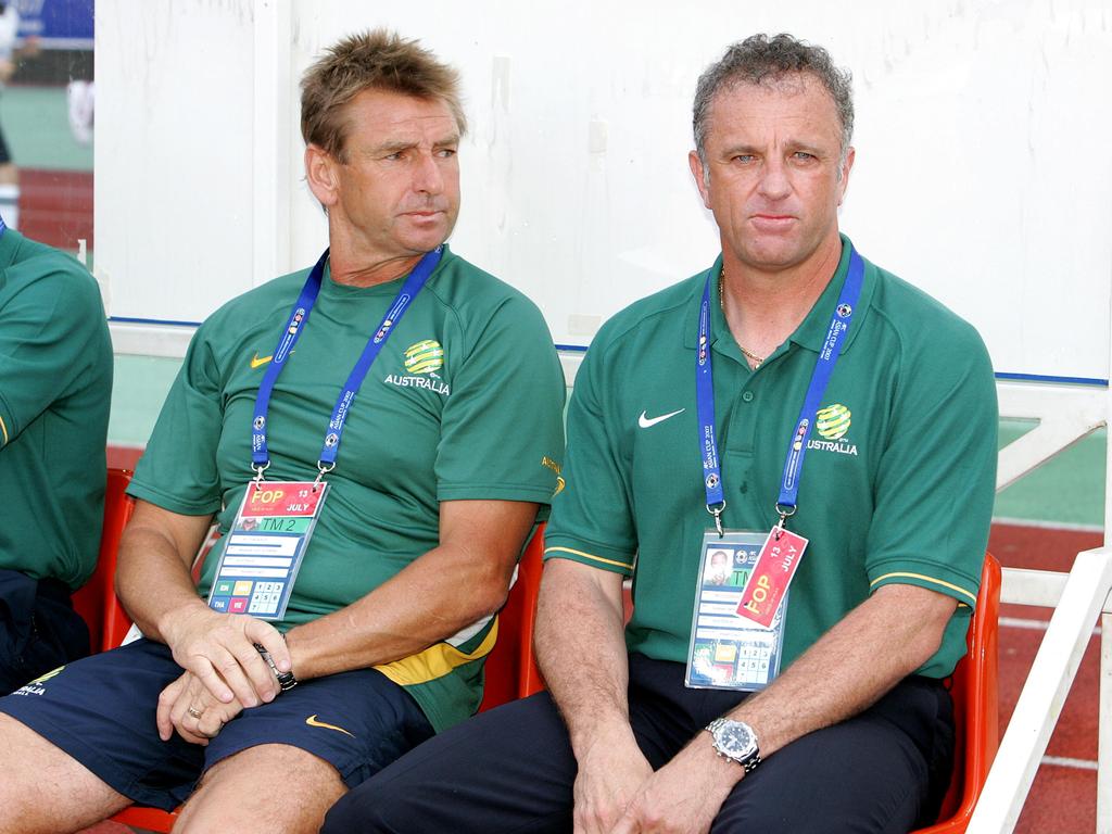 Kosmina and Arnold struggled with the Socceroos at the 2007 Asian Cup with players who didn’t want to be there. Picture: Peter Wallis