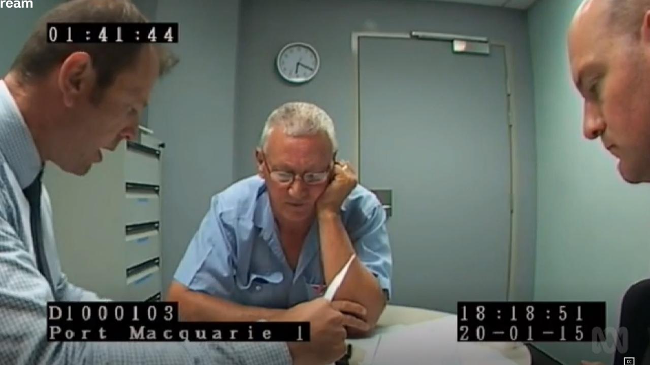 Cops grill Bill Spedding in a six-hour interview. Picture: ABC