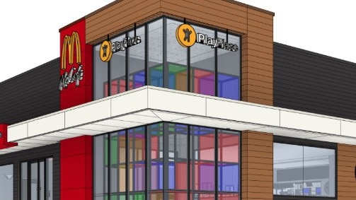 An art impression of what the new McDonald's will look like.