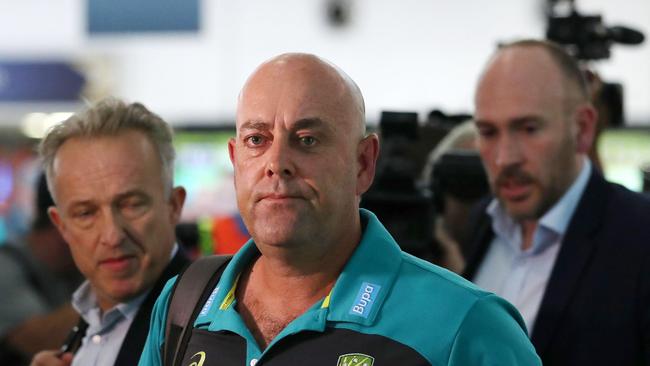 Darren Lehmann was pestered by an English reporter at Johannesburg Airport.  Picture: WP Media