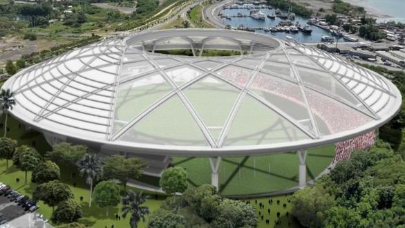 One of the proposed designs for the Darwin AFL multipurpose stadium.