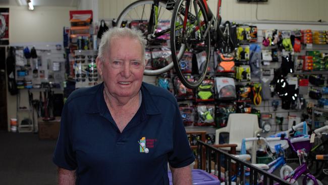 A LONG MARATHON: Brian Hedge has worked at his sports store for over 40 years and is still powering on at the ripe old age of 83. Photo: Lachlan Berlin