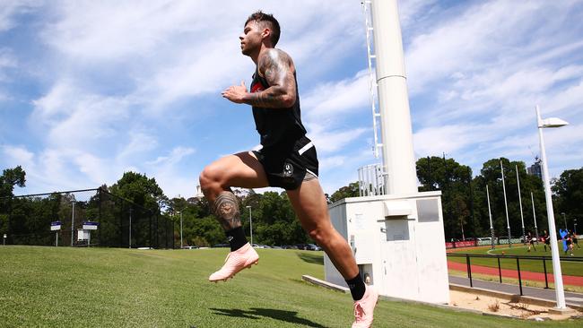 Jamie Elliott of Collingwood at pre-season training.