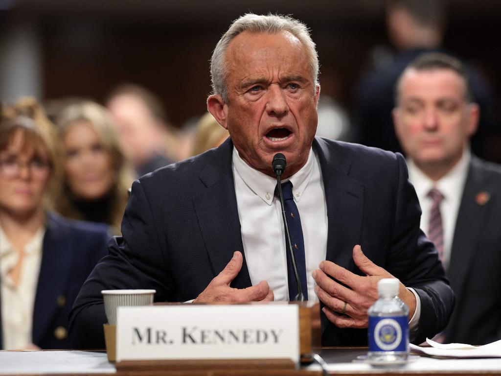 WASHINGTON, DC - JANUARY 29: Robert F. Kennedy Jr., U.S. President Donald Trump's nominee for Secretary of Health and Human Services testifies during his Senate Finance Committee confirmation hearing at the Dirksen Senate Office Building on January 29, 2025 in Washington, DC. In addition to meeting with the Senate Finance Committee, Kennedy will also meet with the Senate Health, Education, Labor and Pensions Committee tomorrow.   Win McNamee/Getty Images/AFP (Photo by WIN MCNAMEE / GETTY IMAGES NORTH AMERICA / Getty Images via AFP)