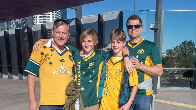 Fans ahead of the World Cup Matilda's v Sweden match at Suncorp Stadium. Photo - Stephen Archer