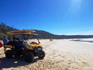 A surfer in her 20s has been airlifted to hospital after an incident at Alexandria Bay this morning. Picture: Surf Life Saving QLD