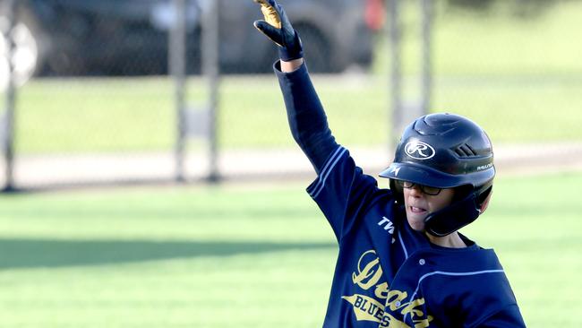 Junior baseball spread - Deakin Blues v Guild-Lara.  Picture: Mike Dugdale