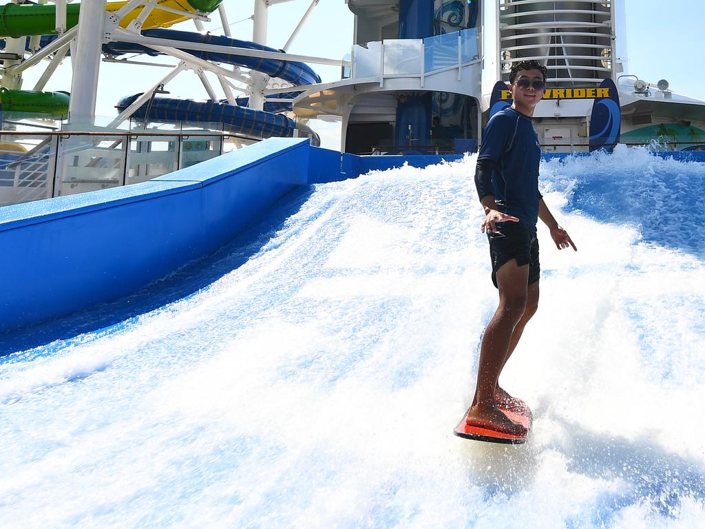 Surf's up at the FlowRider! Picture: Royal Caribbean