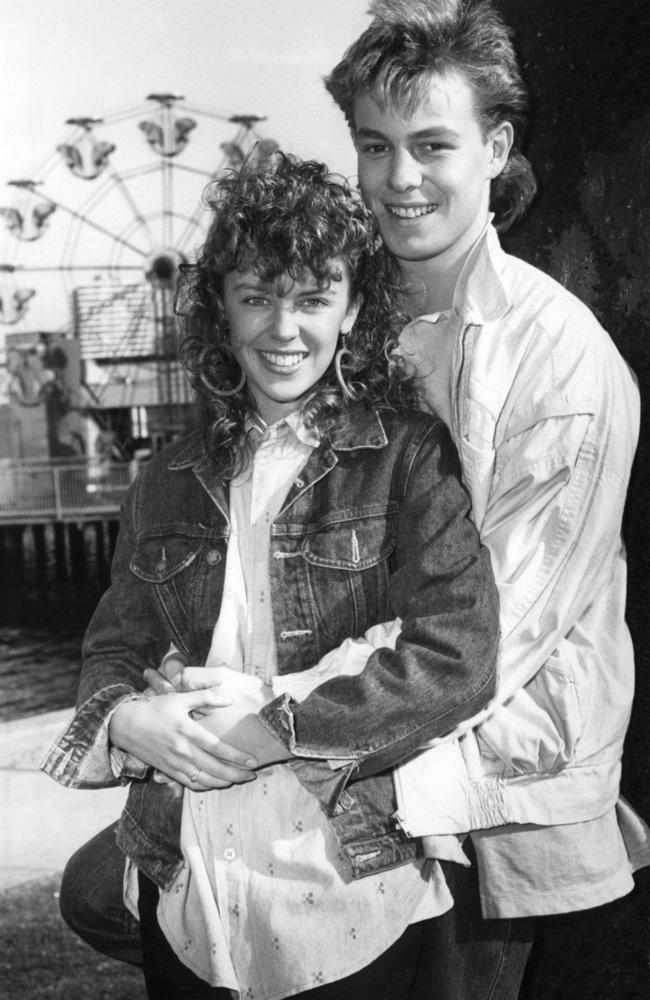 When Neighbours stars Kylie Minogue and Jason Donovan became partners in real life it sent ratings of their show Neighbours through the roof. Picture: News Corp.