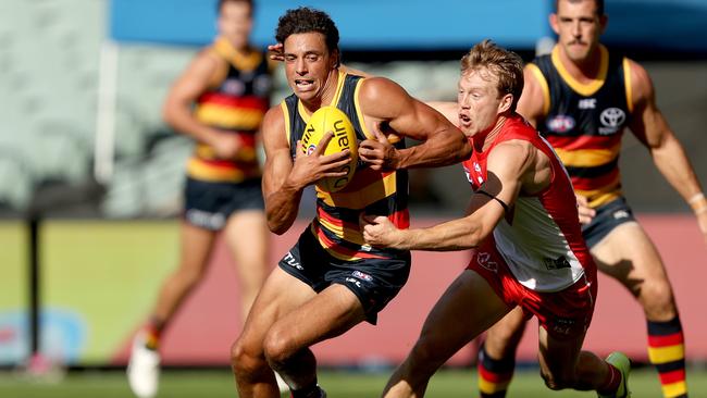 A strong pre-season, in which new Crows coach Matthew Nicks told Davis to be himself, had the forward in Adelaide’s Round 1 team. Picture: James Elsby/AFL Photos via Getty Images