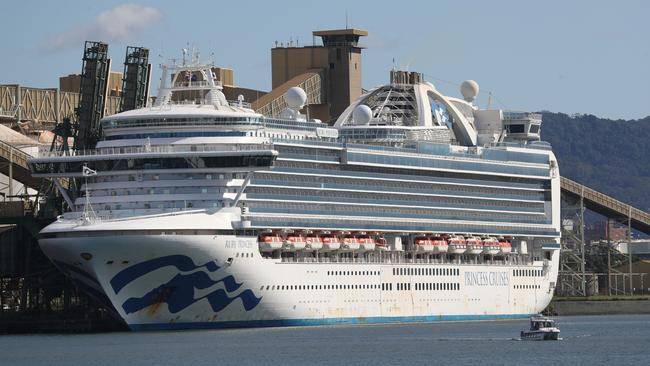 The Ruby Princess docked at Port Kembla in NSW. Picture: John Grainger