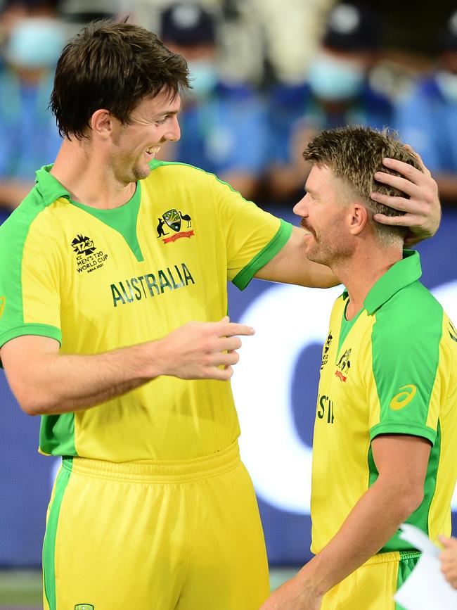 Australia’s matchwinners Mitchell Marsh (left) and David Warner. Picture: Gallo Images